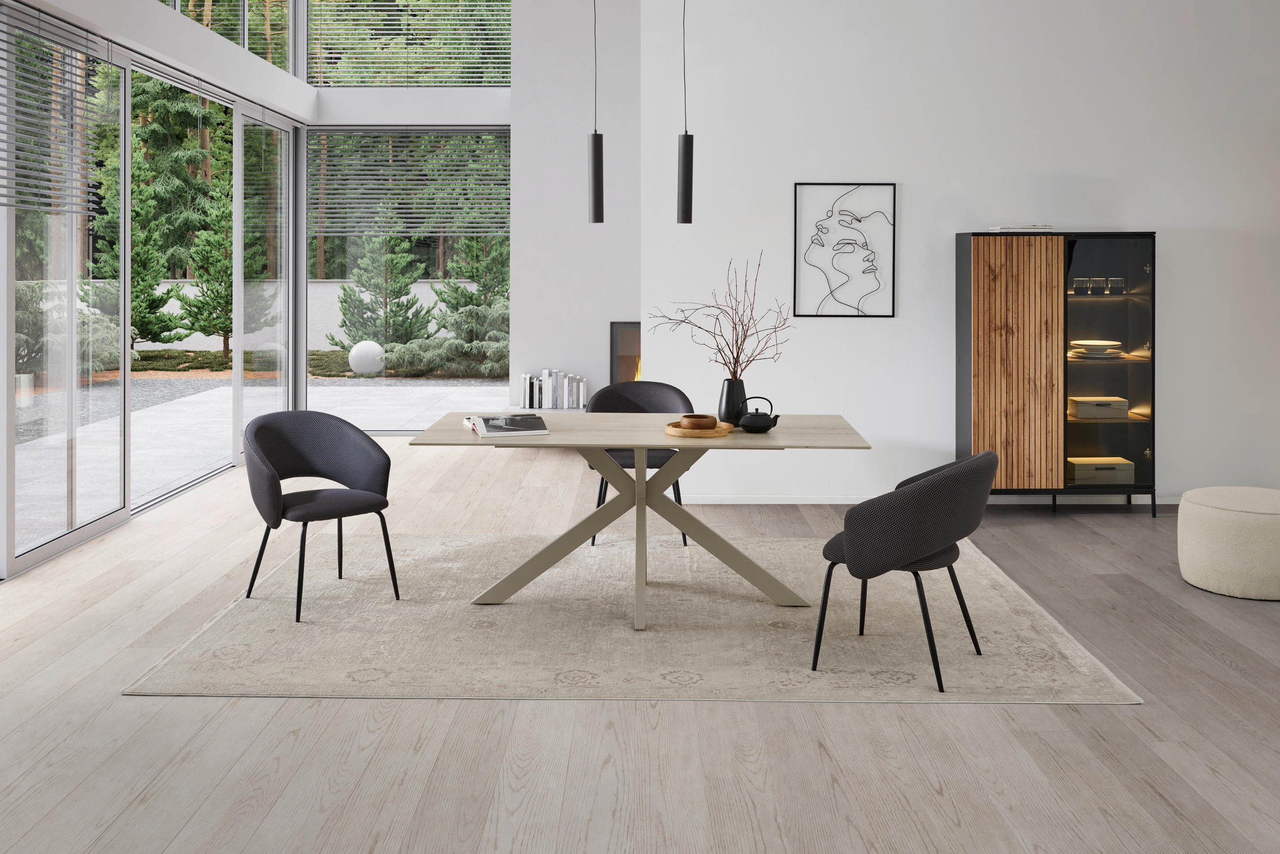 ESSTISCH in Metall, Keramik  - Beige, KONVENTIONELL, Keramik/Metall (180/76/90cm) - MID.YOU