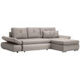 ECKSOFA in Webstoff Beige  - Chromfarben/Beige, Design, Kunststoff/Textil (302/187cm) - Carryhome