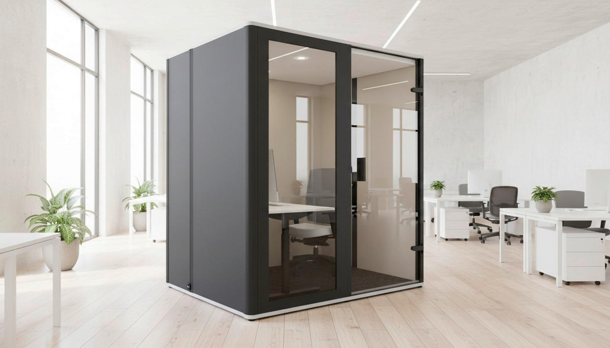MEETINGBOX BOSSELINO WORK 2 - Schwarz, MODERN, Glas/Holzwerkstoff (190,9/215,5/148cm) - Bosse