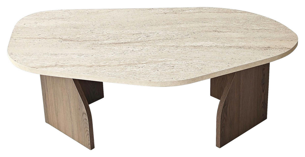 COUCHTISCH Beige, Walnussfarben  - Beige/Walnussfarben, MODERN, Holzwerkstoff (100/35/60cm) - MID.YOU