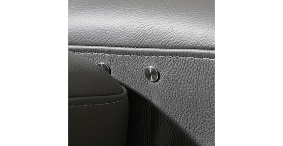 WOHNLANDSCHAFT Anthrazit Echtleder - Chromfarben/Anthrazit, Design, Leder (291/226cm) - Novel
