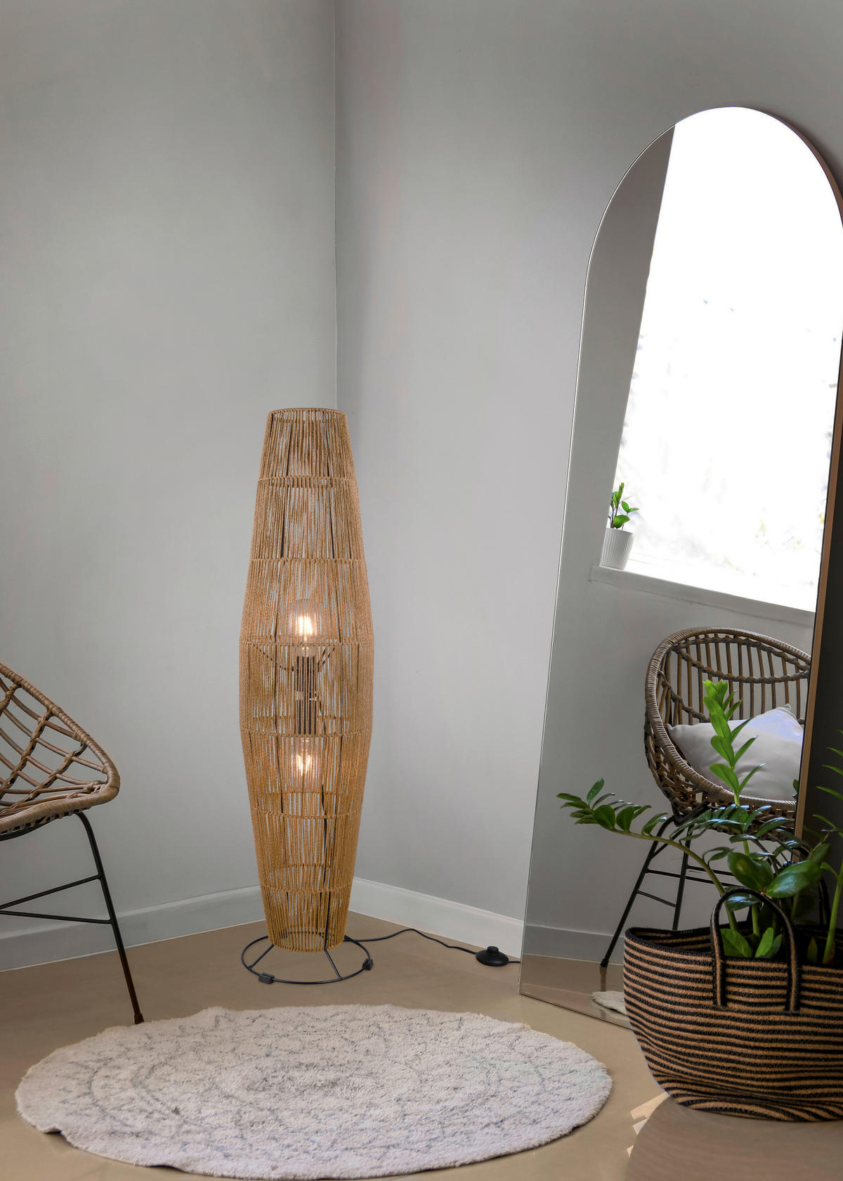 PODNA LAMPA  - braon, Osnovno, papir (25/103cm)