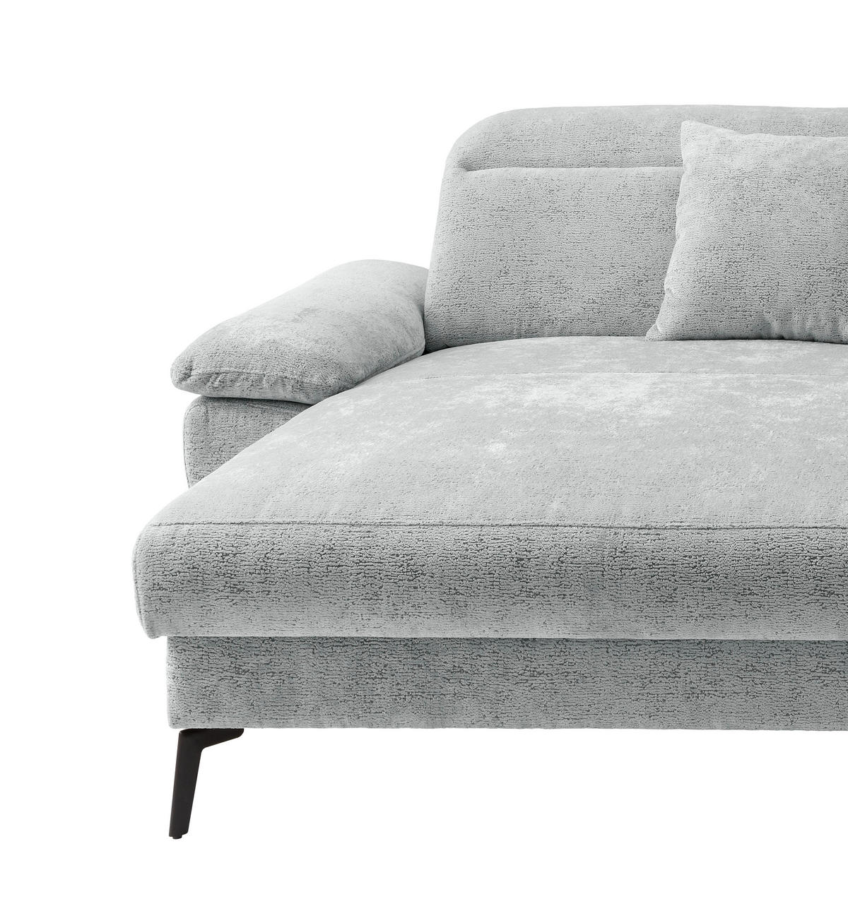 ECKSOFA CANCELLI in Chenille Blau  178/300 cm  - Blau/Schwarz, KONVENTIONELL, Textil/Metall (178/300cm) - Livetastic