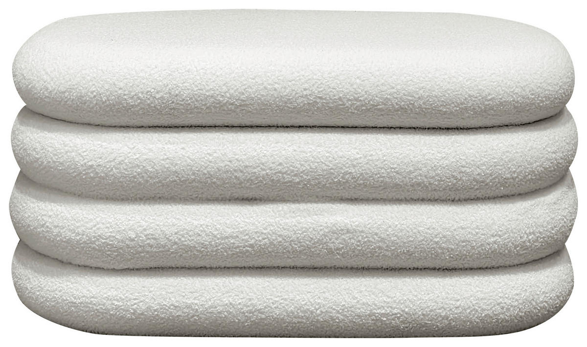 TRUHENBANK 85/42/42 cm Teddystoff Weiß Pappel Sperrholz  - Weiß, Trend, Holz/Textil (85/42/42cm) - Xora