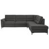 ECKSOFA Echtleder Dunkelgrau  - Dunkelgrau/Schwarz, Konventionell, Leder/Metall (290/249cm) - Beldomo Premium
