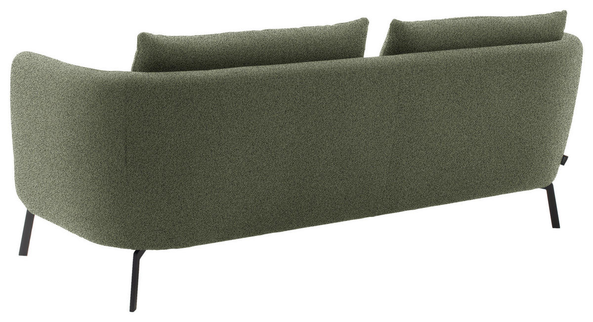 2,5-SITZER  in Flachgewebe Grün  - Schwarz/Grün, Design, Textil/Metall (190/71/91cm) - Schöner Wohnen