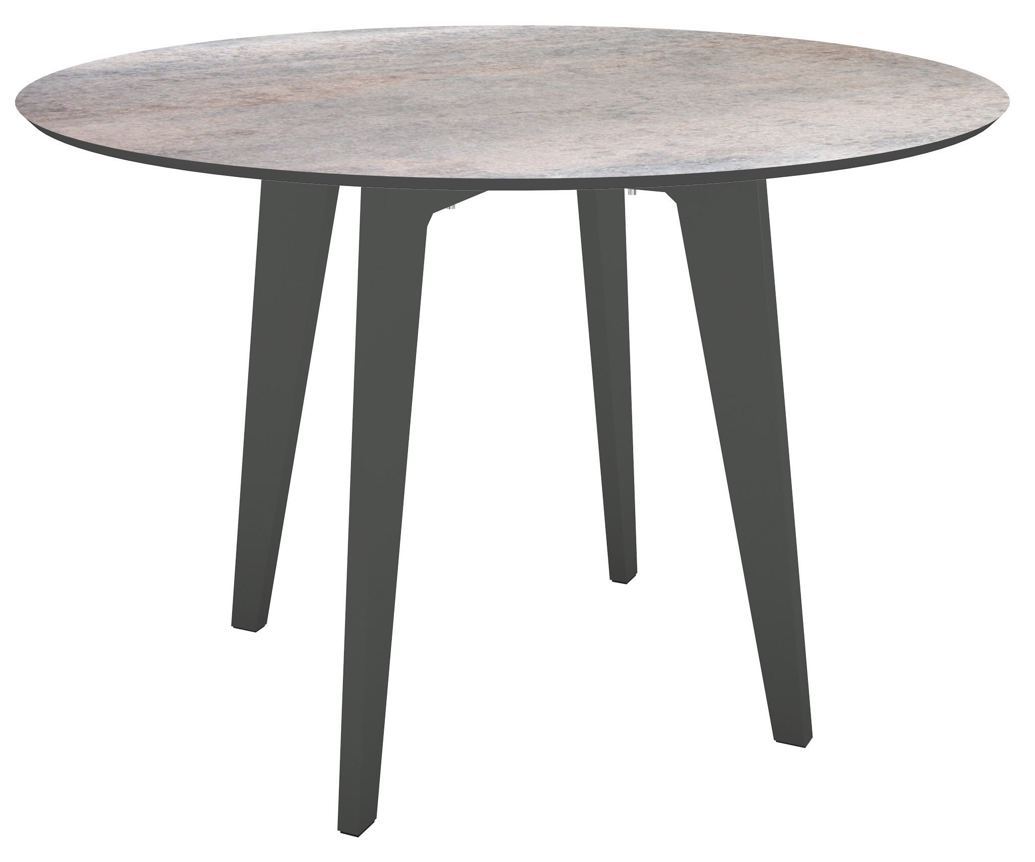GARTENTISCH 110/110/75 cm Kunststoff rund  - Anthrazit/Braun, Design, Kunststoff/Metall (110/110/75cm) - Stern