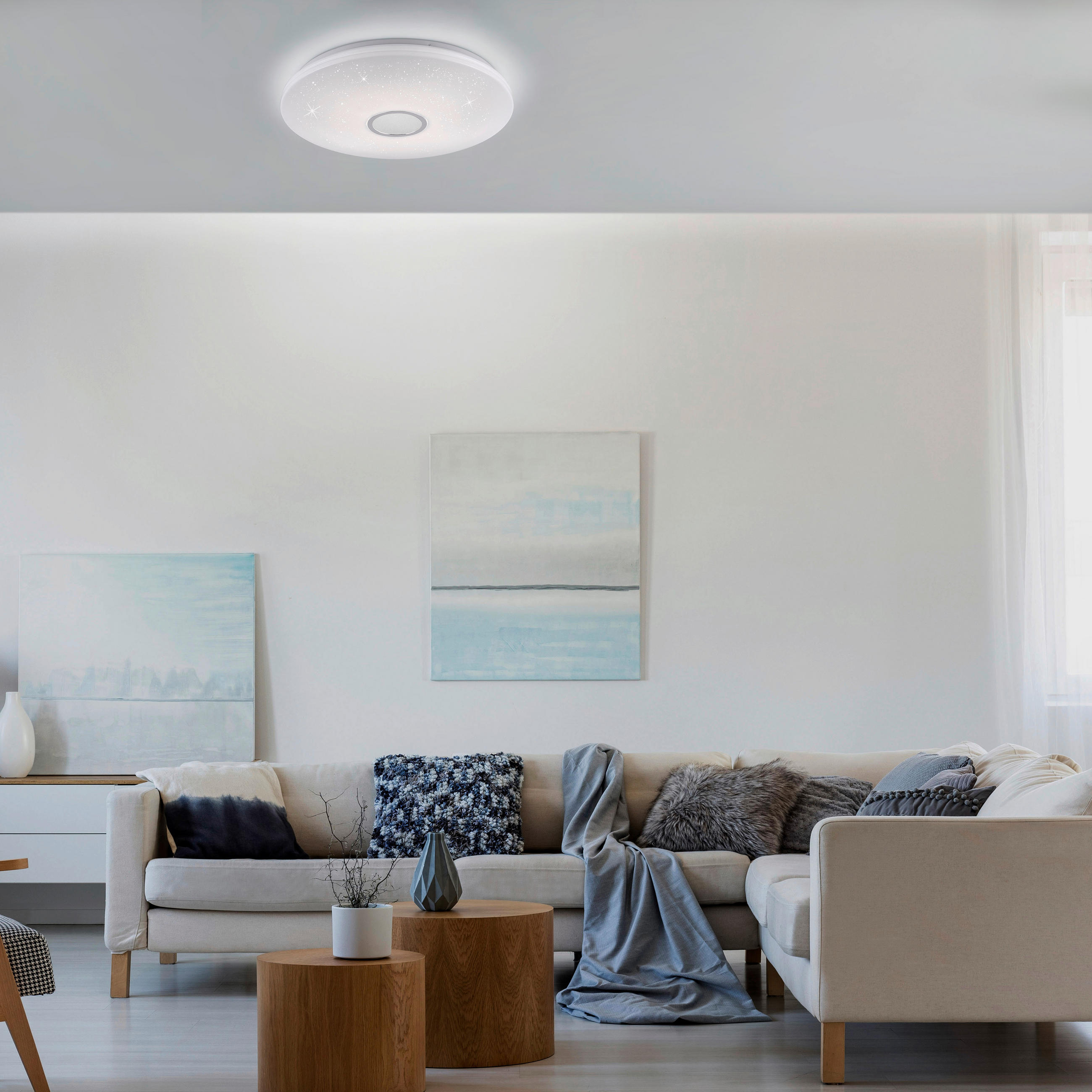 LED-DECKENLEUCHTE Jonas 59/59/9 cm   - Weiß, KONVENTIONELL, Kunststoff/Metall (59/59/9cm)