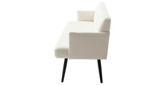 SITZBANK 207/85/69 cm Lederlook Weiß Metall  - Schwarz/Weiß, Design, Textil/Metall (207/85/69cm) - Johann Jakob