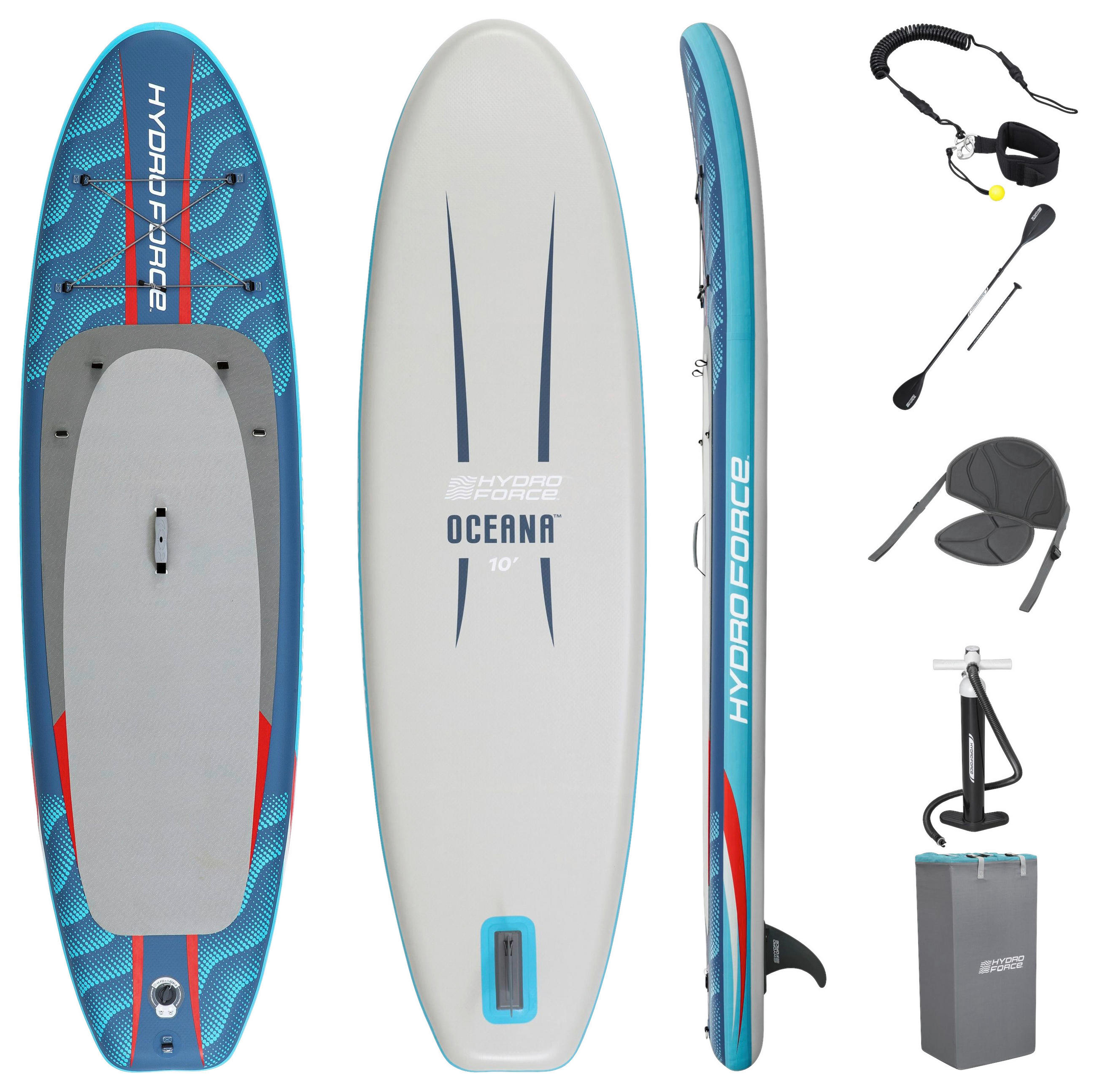 STAND-UP PADDLE BOARD HYDRO-FORCE  - Blau/Grau, KONVENTIONELL, Kunststoff/Metall (305/84/15cm) - Bestway