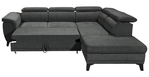 ECKSOFA Anthrazit Mikrovelours  - Anthrazit/Schwarz, KONVENTIONELL, Kunststoff/Textil (274/231cm) - Carryhome