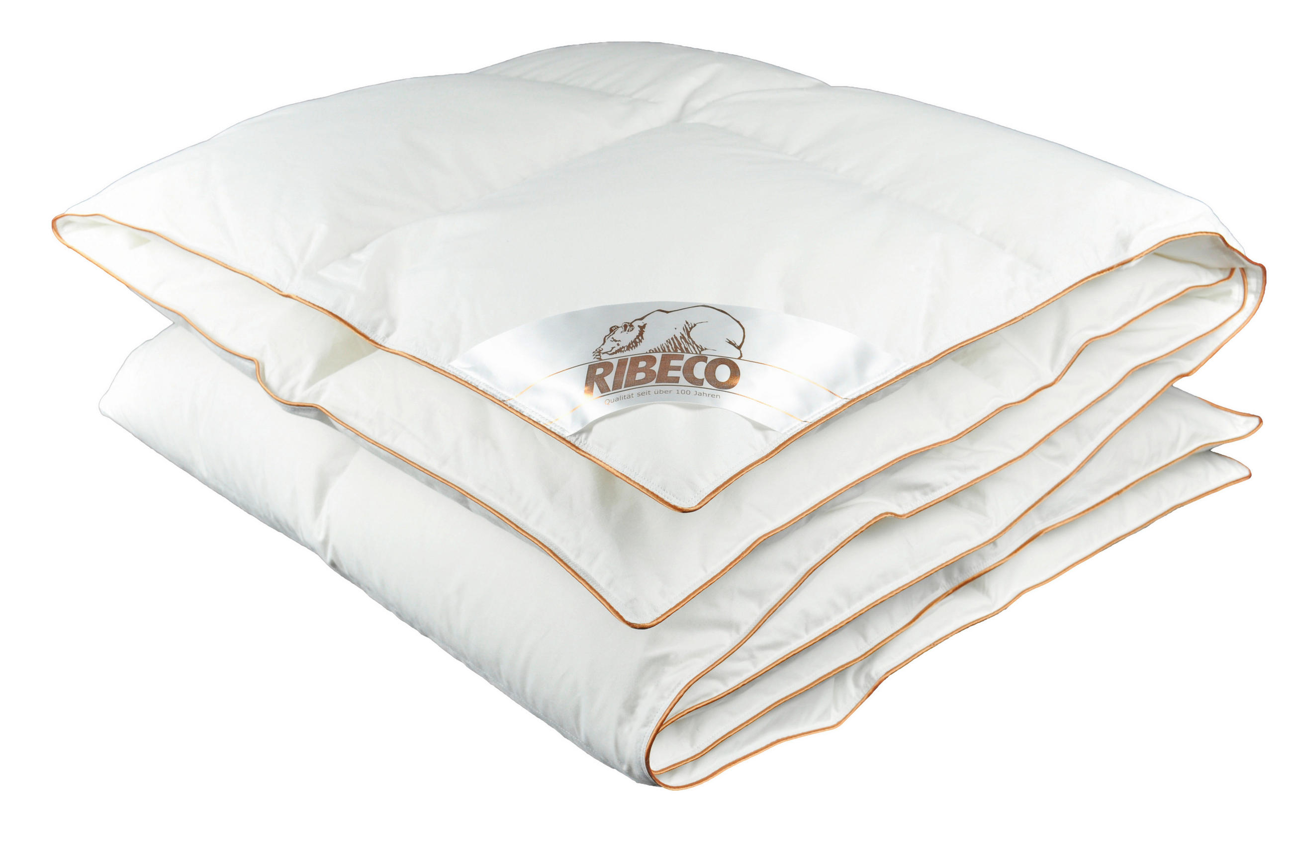 DAUNENDECKE  Ella  135/200 cm   - Weiß/Kupferfarben, Basics, Textil (135/200cm) - RIBECO