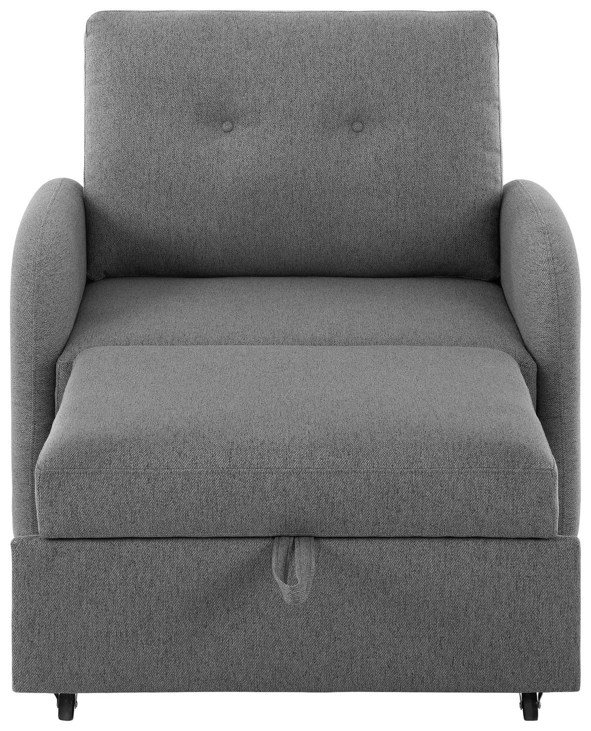 SCHLAFSESSEL Leinenoptik Dunkelgrau    - Dunkelgrau/Schwarz, Design, Kunststoff/Textil (102/94/95cm) - Livetastic