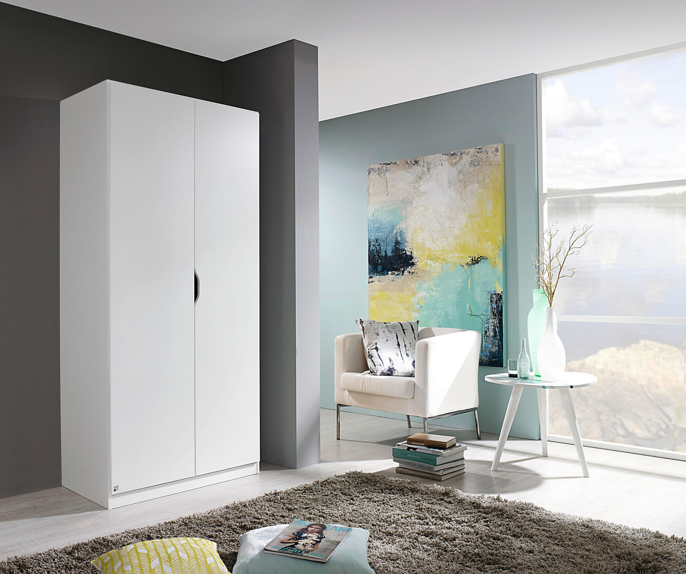 DREHTÜRENSCHRANK 2-türig Weiß  - Weiß, MODERN, Holzwerkstoff (91/197/54cm) - Rauch Möbel