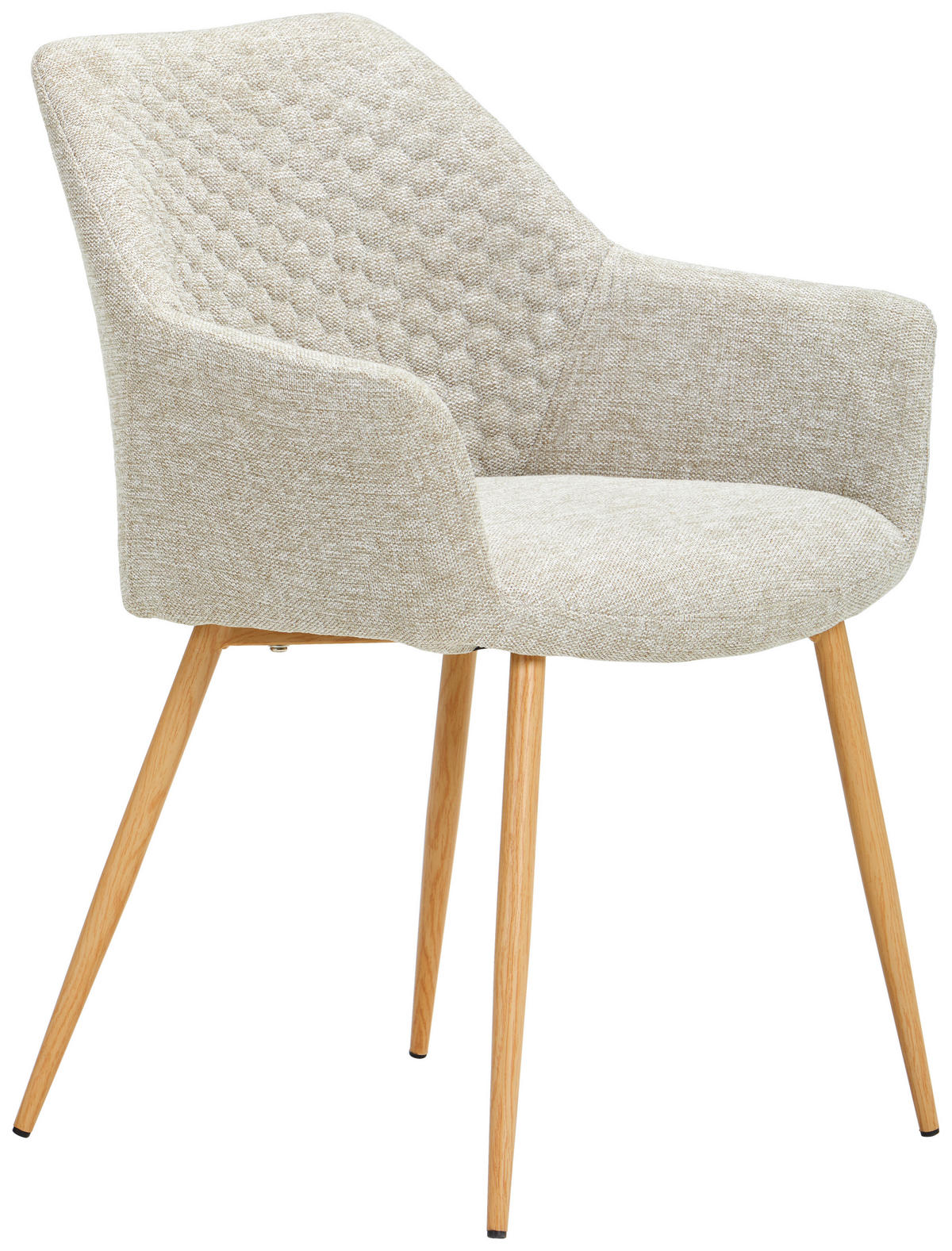 ARMLEHNSTUHL  in Eisen Webstoff  - Eichefarben/Beige, KONVENTIONELL, Holz/Textil (56,5/80/58cm) - Livetastic