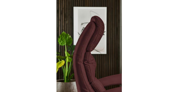 RELAXSESSEL in Leder Beere  - Edelstahlfarben/Beere, Design, Leder/Metall (76/119/86cm) - Dieter Knoll