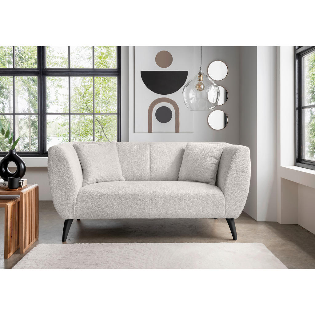 Thumbnail - Mid.you 2-Sitzer-Sofa, Weiß, Textil, Buche, Uni, Füllung: Schaumstoff, 172x83x88 cm, Hocker erhältlich, Rücken echt, Arm...