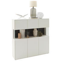 HIGHBOARD Weiss  121,9/121,5/45,2 cm  - Weiss/Schwarz, Design, Glas/Keramik (121,9/121,5/45,2cm) - Dieter Knoll
