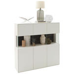 HIGHBOARD Weiß  121,9/121,5/45,2 cm  - Schwarz/Weiß, Design, Glas/Keramik (121,9/121,5/45,2cm) - Dieter Knoll