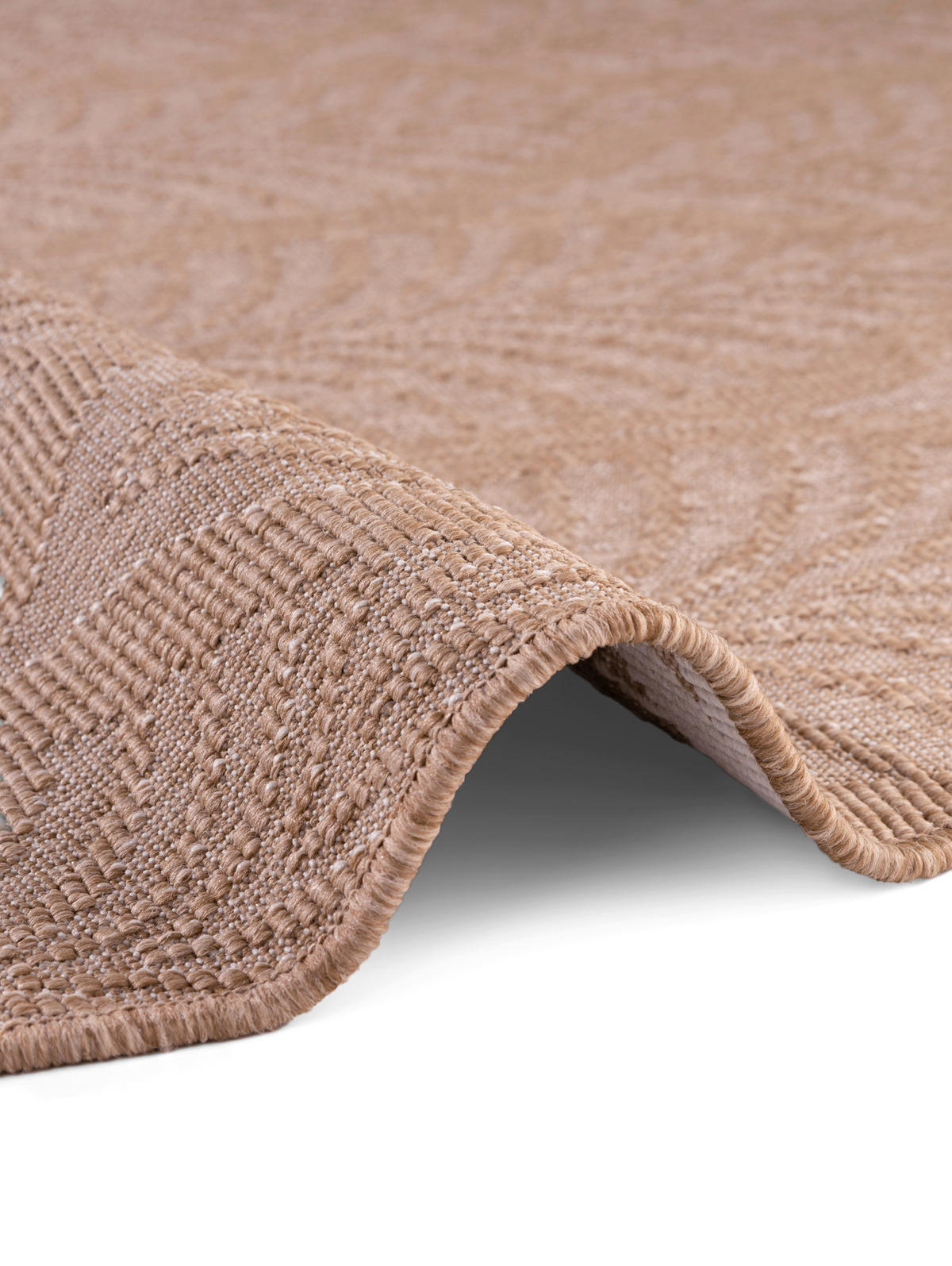 OUTDOORTEPPICH 160 cm Duet Weiß, Sandfarben  - Sandfarben/Weiß, Design, Kunststoff (160cm)