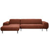 ECKSOFA in Chenille Cognac  - Cognac/Schwarz, Design, Textil/Metall (167/311cm) - Xora