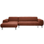 ECKSOFA in Chenille Cognac  167/311 cm  - Cognac/Schwarz, Design, Textil/Metall (167/311cm) - Xora