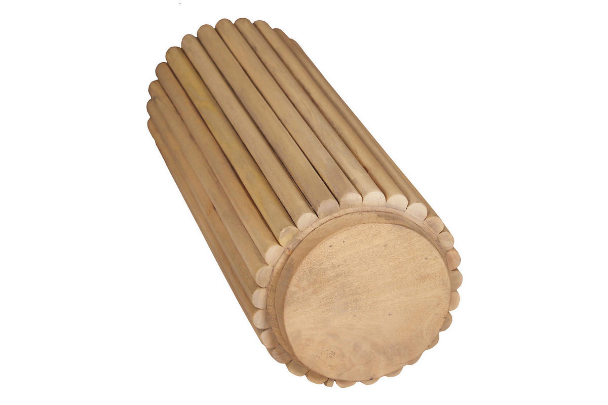 BLUMENSÄULE Holz Mangoholz massiv  - Naturfarben, Design, Holz (25/25/66cm) - MID.YOU