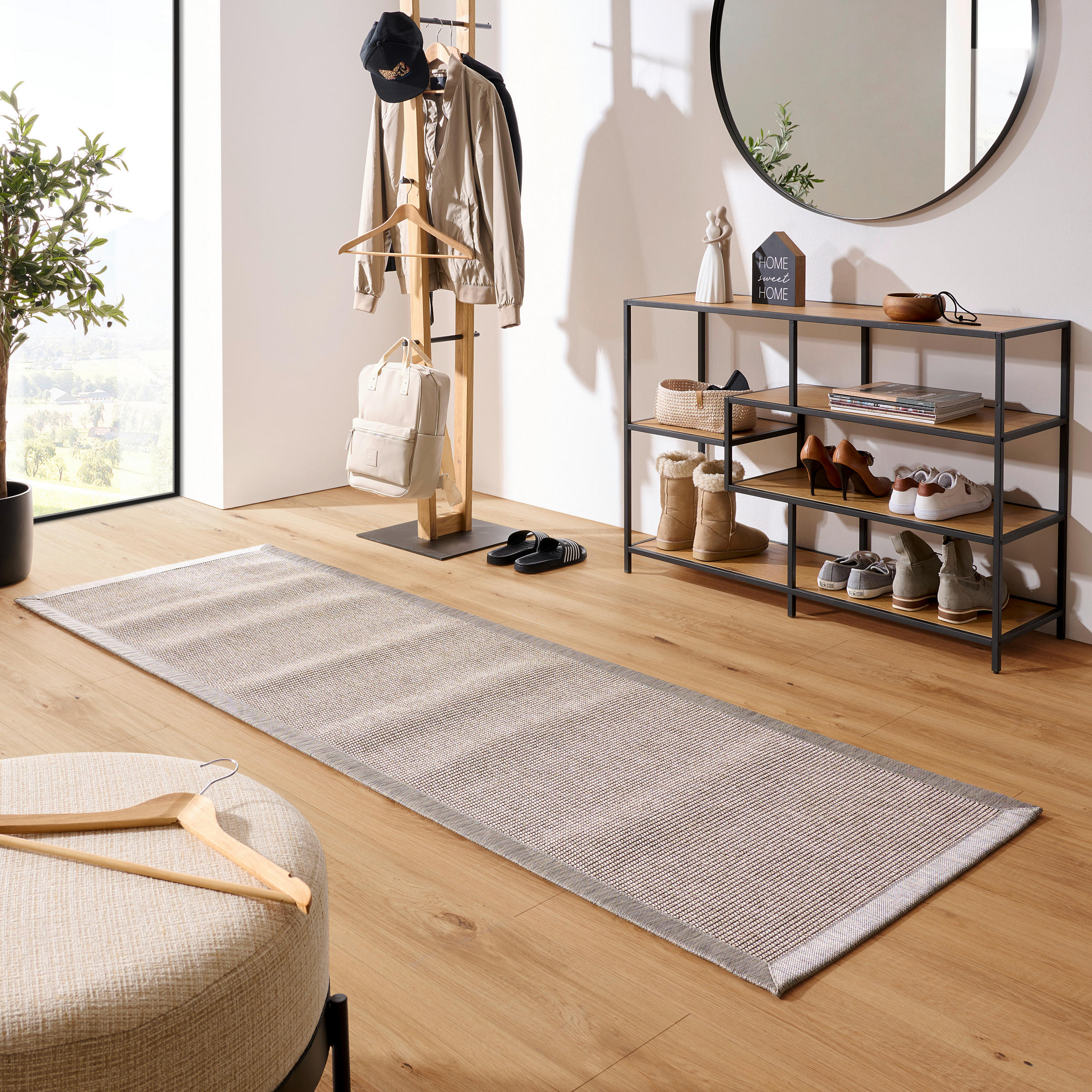 FLACHWEBETEPPICH 80/200 cm Chronos Silberfarben  - Silberfarben, KONVENTIONELL, Naturmaterialien/Textil (80/200cm) - Linea Natura