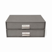 TISCHORGANIZER  - Hellgrau/Grau, Basics, Karton/Papier (33.5/14.5/25.5cm)