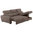 ECKSOFA  in Mikrofaser Taupe  - Taupe/Schwarz, KONVENTIONELL, Kunststoff/Textil (285/177cm) - Carryhome