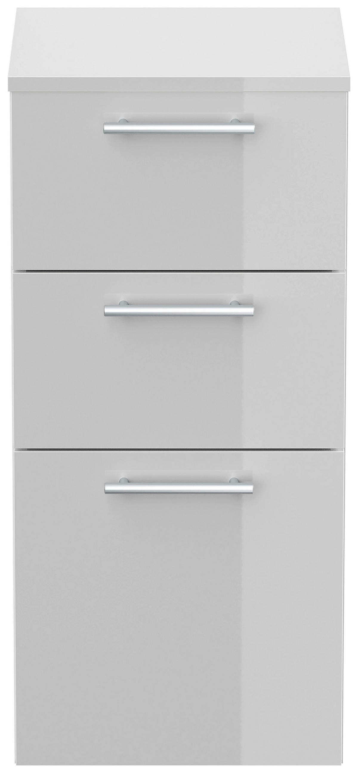 MIDISCHRANK 35,2/75/36,8 cm  - Weiß Hochglanz, Basics, Holzwerkstoff/Metall (35,2/75/36,8cm) - MID.YOU