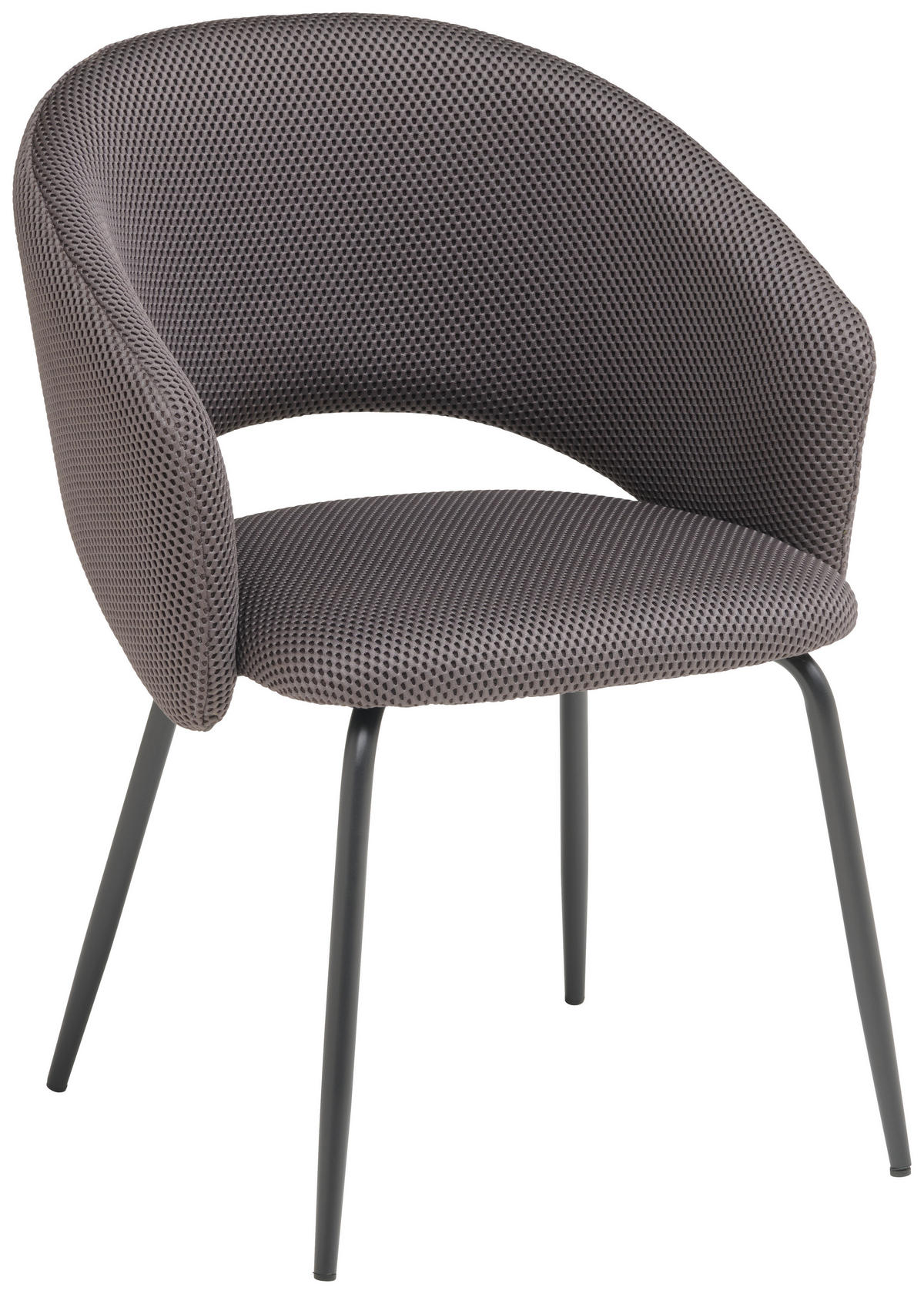 ARMLEHNSTUHL  in Eisen Netzbespannung  - Schwarz/Grau, MODERN, Textil/Metall (58/80/60cm) - MID.YOU