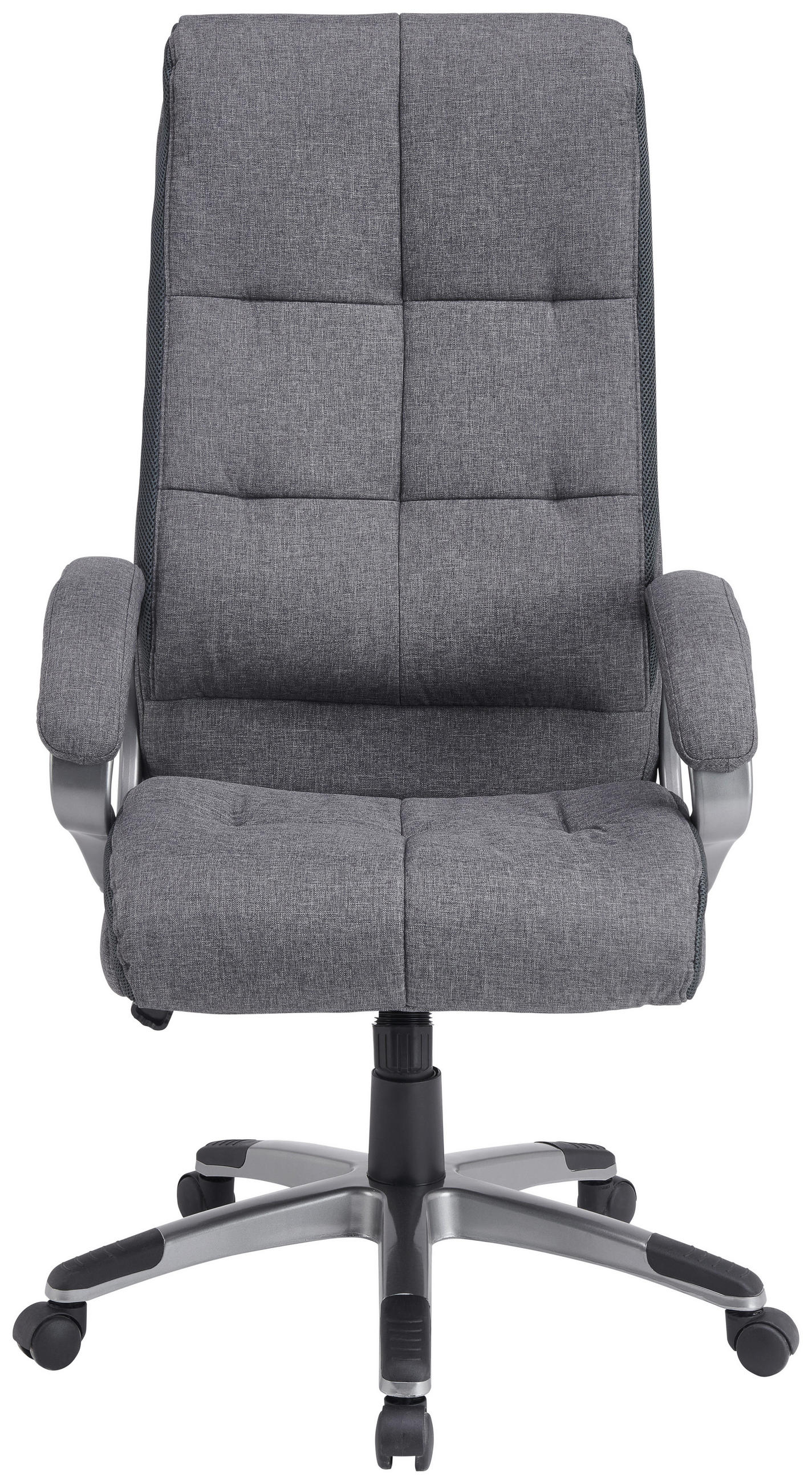 CHEFSESSEL in Webstoff Grau, Dunkelgrau - Dunkelgrau/Schwarz, KONVENTIONELL, Kunststoff/Textil (66/122-132/78cm) - Xora