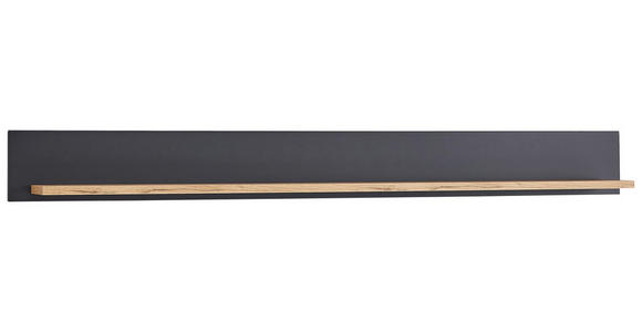 WANDBOARD Schwarz, Eichefarben  - Eichefarben/Schwarz, Design, Holzwerkstoff (180/19/22cm) - Hom`in