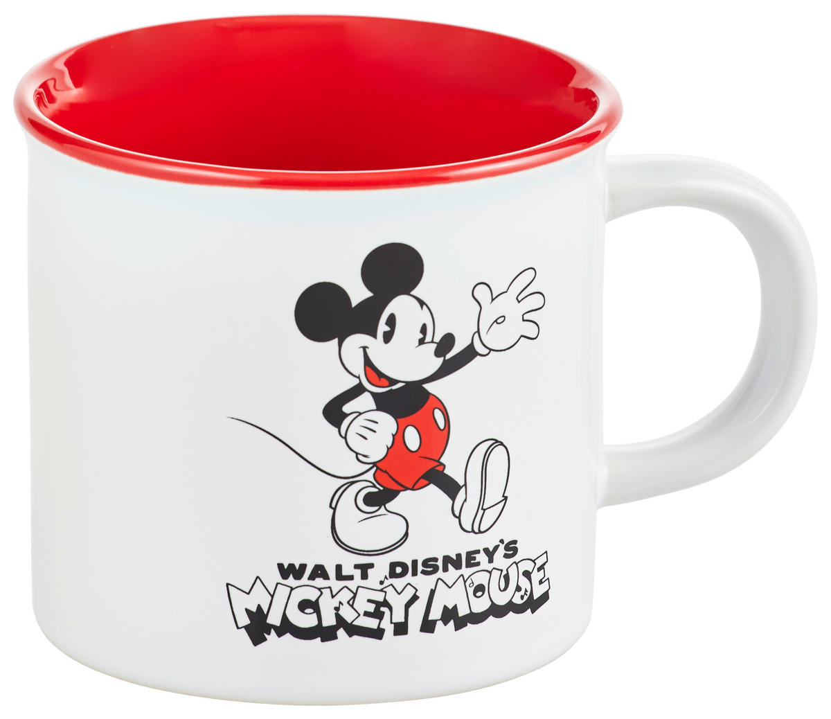 KAFFEETASSE Mickey Mouse 315 ml  - Rot/Schwarz, Basics, Keramik (8,5/8,5cm) - Disney