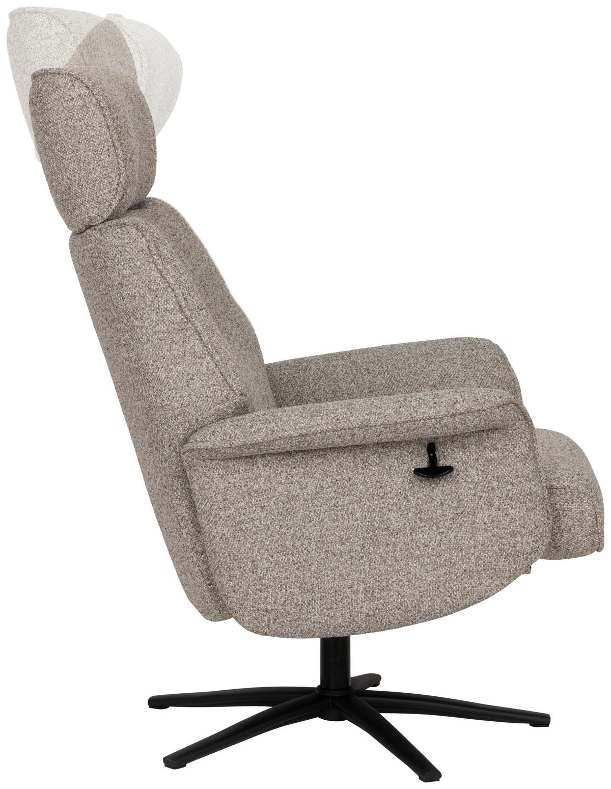 RELAXSESSELSET Bouclé    - Taupe/Schwarz, Design, Holz/Textil (77/108/81cm) - Livetastic