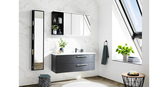 BADEZIMMER in 120 cm - Weiß/Grau, MODERN, Glas/Holzwerkstoff (120cm) - Novel