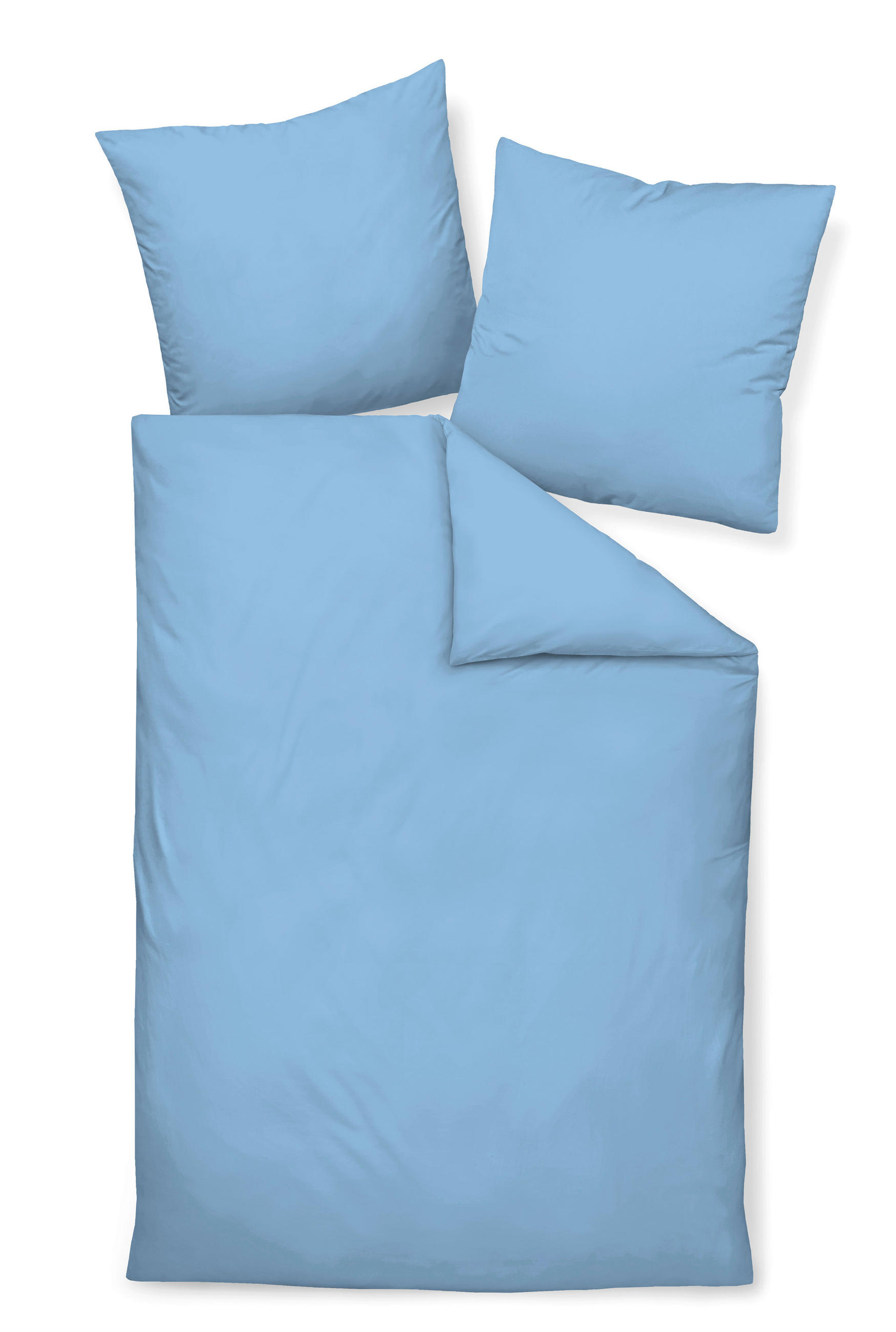 BETTWÄSCHE Giacomo Makosatin 135/200 cm  - Hellblau, Basics, Textil (135/200cm) - Janine