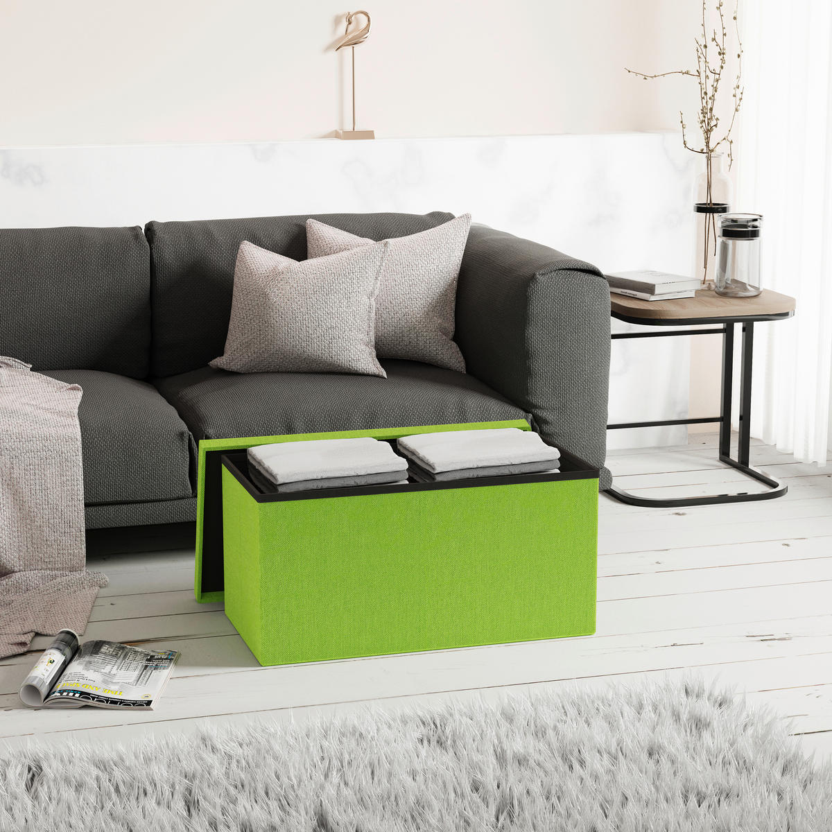 SITZBOX in Kunststoff, Holzwerkstoff Grün  - Grün, Basics, Holzwerkstoff/Kunststoff (76/38/38cm) - MID.YOU