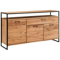 SIDEBOARD 135/92/44 cm  - Eichefarben/Schwarz, Design, Holz/Metall (135/92/44cm) - Linea Natura