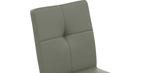 STUHL  Lederauswahl, Sitzfläche 180° drehbar  Echtleder  - Graugrün, Design, Leder/Metall (45/96/58cm) - Moderano