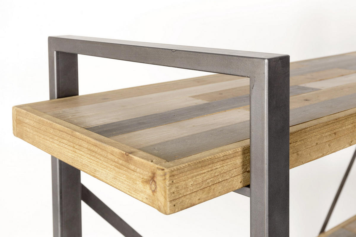 REGÁL, farba vlašského orecha, 120/149/39 cm - farba vlašského orecha, Trend, kov/kompozitné drevo (120/149/39cm) - Livetastic