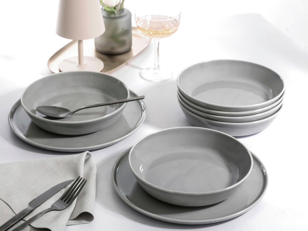 KOMBISERVICE Chef Collection Grau 30-teilig  - Hellgrau, Basics, Keramik - Creatable