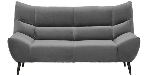 2-SITZER-SOFA  in Mikrofaser Grau  - Schwarz/Grau, Design, Textil/Metall (190/106/99cm) - Xora