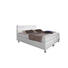 BOXSPRINGBETT Lederlook 180/200 cm INKL. Beleuchtung, Matratze, Topper - Chromfarben/Weiß, Design, Textil/Metall (180/200cm) - Carryhome