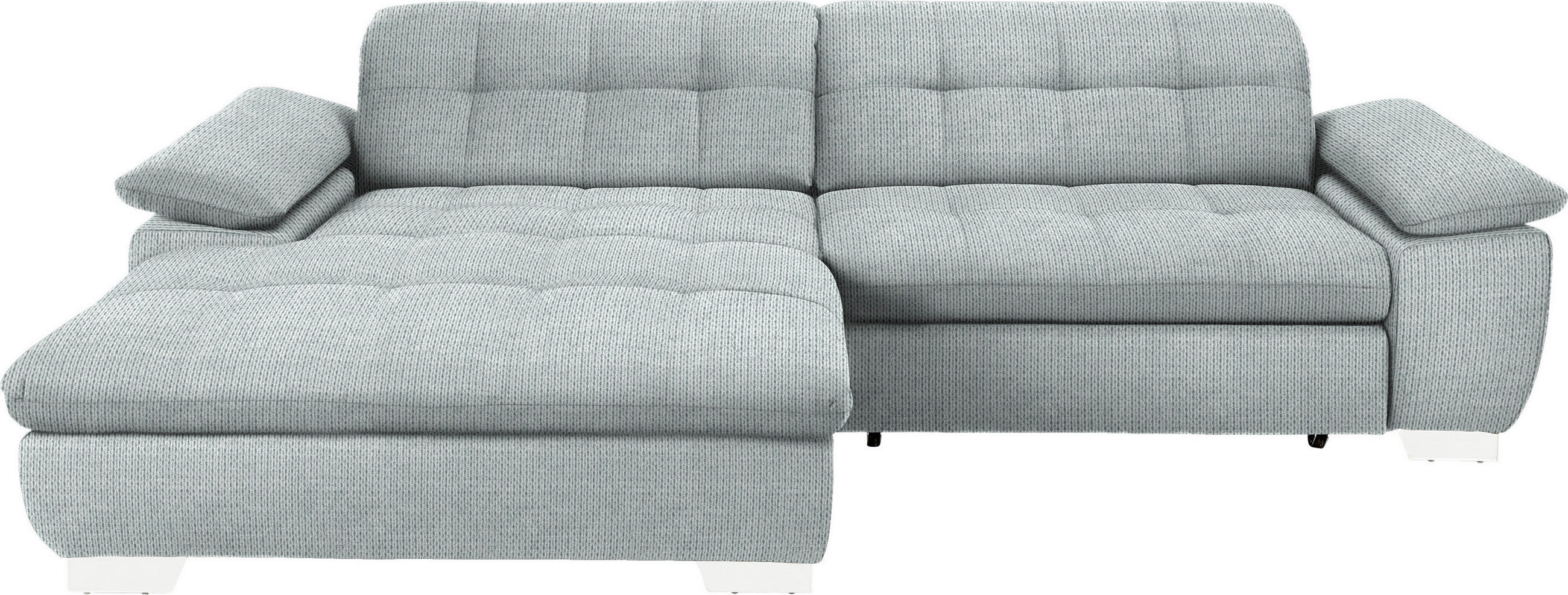 ECKSOFA  in Mikrofaser Platinfarben  180/265 cm  - Platinfarben/Chromfarben, Design, Textil/Metall (180/265cm) - Carryhome