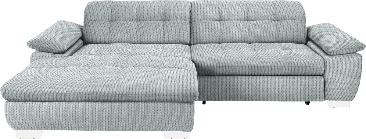 ECKSOFA  in Mikrofaser Platinfarben  180/265 cm  - Platinfarben/Chromfarben, Design, Textil/Metall (180/265cm) - Carryhome
