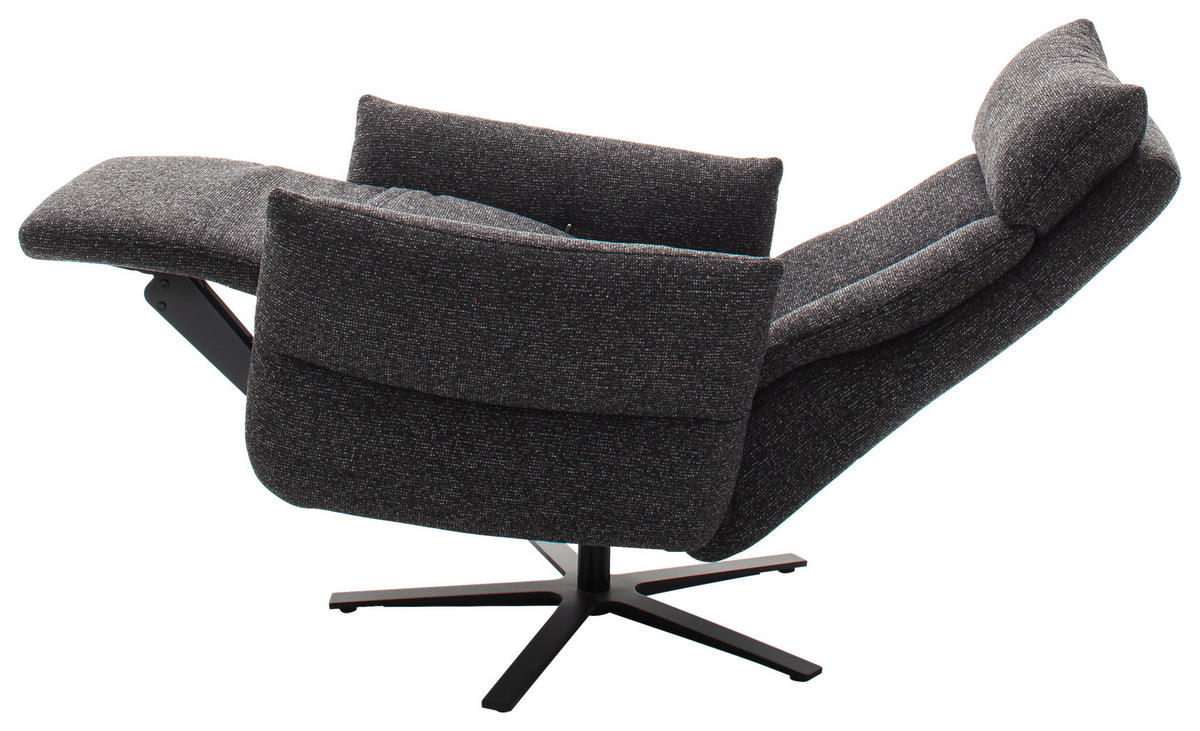 FERNSEHSESSEL in Chenille Graphitfarben  - Schwarz/Graphitfarben, Design, Textil/Metall (74/115/85cm) - Schöner Wohnen