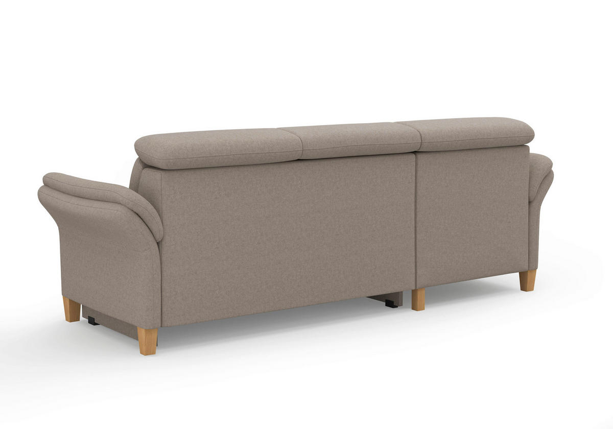 ECKSOFA in Flachgewebe Taupe  166/253 cm  - Taupe/Eichefarben, KONVENTIONELL, Holz/Textil (166/253cm) - Sit & More