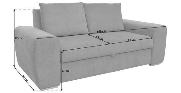 SCHLAFSOFA in Textil Hellgrau - Chromfarben/Hellgrau, Design, Holz/Textil (199/92/97cm) - Hom`in
